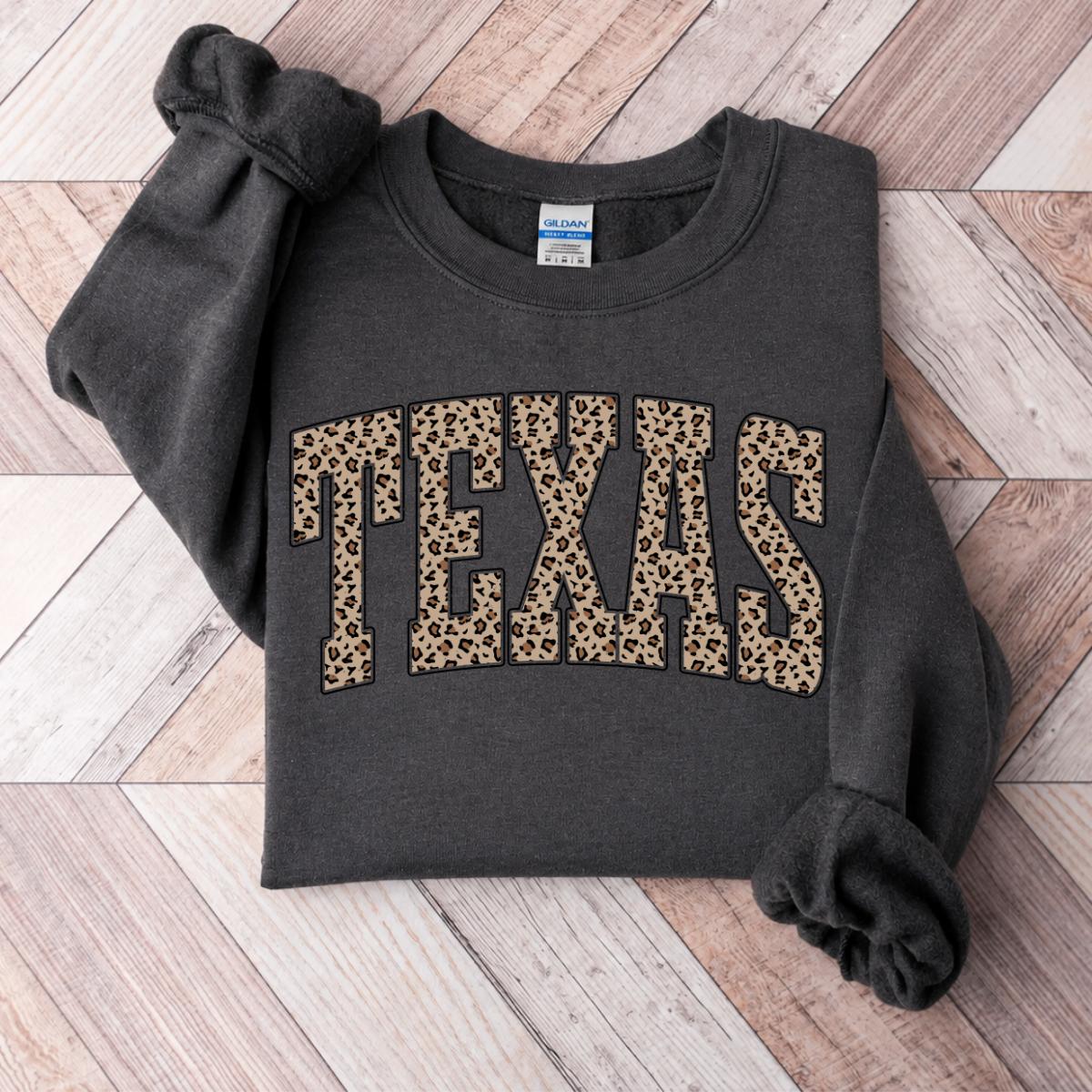 Custom State Sweatshirt With Leopard Print Collegiate Shirt