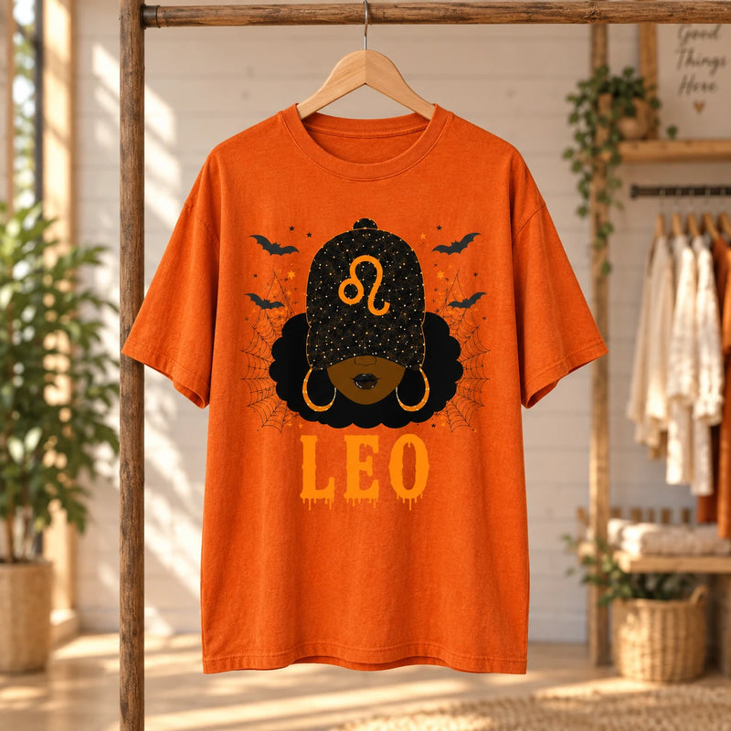 Custom Zodiac Sign Astrology Graphic T-Shirt, Celestial Star Sign Halloween & Birthday Tee