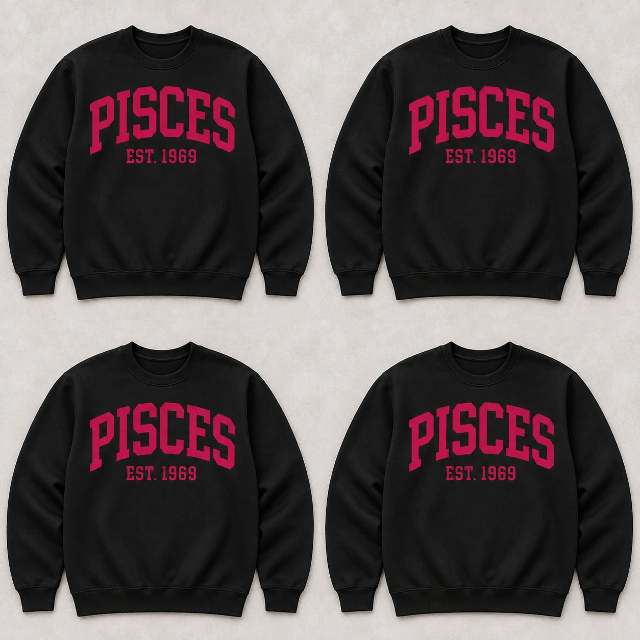 Custom Zodiac Sweatshirt, College EST Year Star Sign