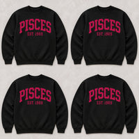Custom Zodiac Sweatshirt, College EST Year Star Sign