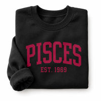 Custom Zodiac Sweatshirt, College EST Year Star Sign