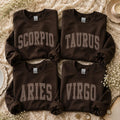 Custom Zodiac Sweatshirt, Varsity Sign Name EST Year - giftcuztom.com