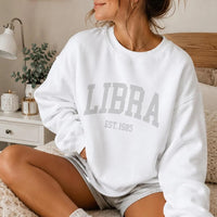 Custom Zodiac Sweatshirt, Varsity Sign Name EST Year
