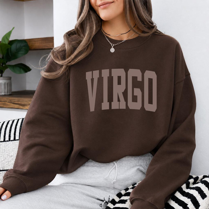 Custom Zodiac Sweatshirt, Varsity Sign Name EST Year