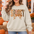 Cute Coquette Spooky Halloween Graphic Pullover Sweatshirt Retro Bow Fall Casual Top