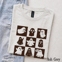 Cute Ghost Halloween T-Shirt Spooky Season Ghost Lover Fall Aesthetic Women Retro