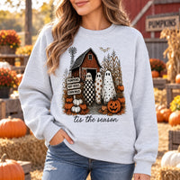 Cute Ghost Pumpkin Patch Graphic Sweatshirt & T-Shirt Retro Fall Farm Halloween Outfit