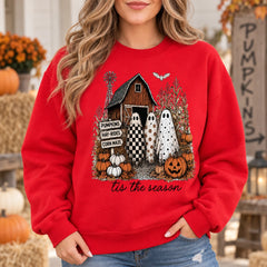 Cute Ghost Pumpkin Patch Graphic Sweatshirt & T-Shirt Retro Fall Farm Halloween Outfit