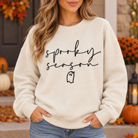 Cute Ghost Spooky Season Sweatshirt Women Minimalist Halloween Graphic Pullover Cozy Fall Aesthetic Crewneck