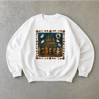 Cute Halloween Haunted House Sweatshirt for Women Vintage Ghost Pumpkin Bear Spooky Season
