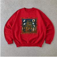 Cute Halloween Haunted House Sweatshirt for Women Vintage Ghost Pumpkin Bear Spooky Season