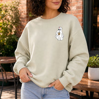 Cute Nurse Ghost Pocket Shirt Halloween RN CNA Minimalist T-Shirt & Sweatshirt