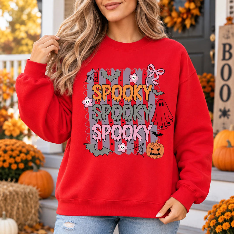 Cute Pastel Spooky Graphic Sweatshirt and T-Shirt - Retro Fall Halloween Tops for Women