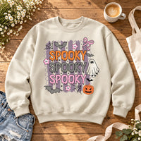 Cute Pastel Spooky Graphic Sweatshirt and T-Shirt - Retro Fall Halloween Tops for Women