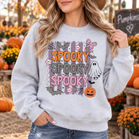 Cute Pastel Spooky Graphic Sweatshirt and T-Shirt - Retro Fall Halloween Tops for Women