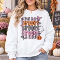 Cute Pastel Spooky Graphic Sweatshirt and T-Shirt - Retro Fall Halloween Tops for Women
