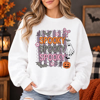 Cute Pastel Spooky Graphic Sweatshirt and T-Shirt - Retro Fall Halloween Tops for Women