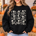 Dancing Skeleton Coquette Sweatshirt, Funny Spooky Season Bow Graphic, Halloween Gift for Women