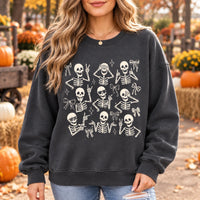 Cute Skeleton Coquette Sweatshirt, Funny Dancing Skeleton, Spooky Season Bow Graphic Gift for Women