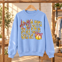 Cute Softball Mom Game Day Play Ball Sweatshirt Bow Sports Season