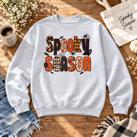 Cute Spooky Season Apparel Halloween Patchwork Graphic Tee for Women