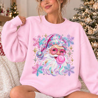 Disco Santa Sweatshirt, Bubblegum Disco Santa, Christmas Party, Women, Cute Retro Design