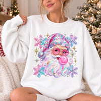 Disco Santa Sweatshirt, Bubblegum Disco Santa, Christmas Party, Women, Cute Retro Design