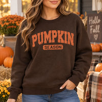 Pumpkin Season Sweatshirt, Vintage Varsity Fall Design
