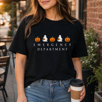 Emergency Department Ghost Halloween Shirt for ER Nurse RN CNA Healthcare Workers Cute Spooky Design