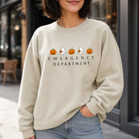 Emergency Department Ghost Halloween Shirt for ER Nurse RN CNA Healthcare Workers Cute Spooky Design