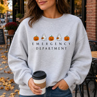 Emergency Department Ghost Halloween Shirt for ER Nurse RN CNA Healthcare Workers Cute Spooky Design