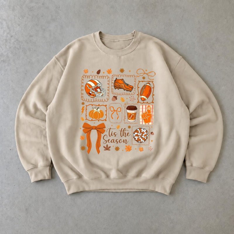 Fall Football Game Day Sweatshirt Tis The Season Autumn Football Season Unisex Cute Coquette Graphic