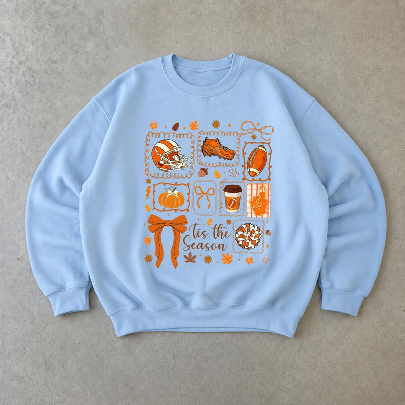 Fall Football Game Day Sweatshirt Tis The Season Autumn Football Season Unisex Cute Coquette Graphic