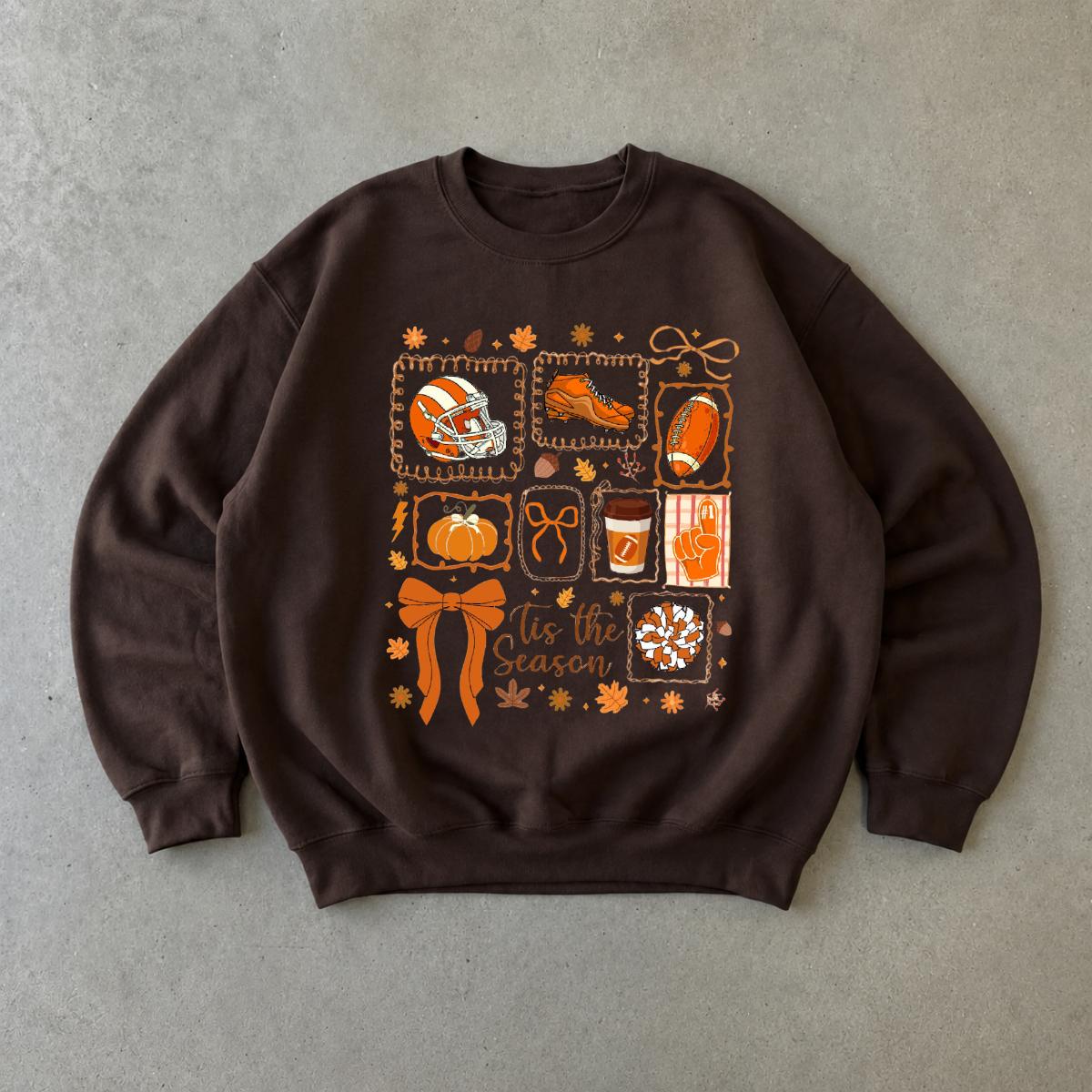 Fall Football Game Day Sweatshirt Tis The Season Autumn Football Season Unisex Cute Coquette Graphic