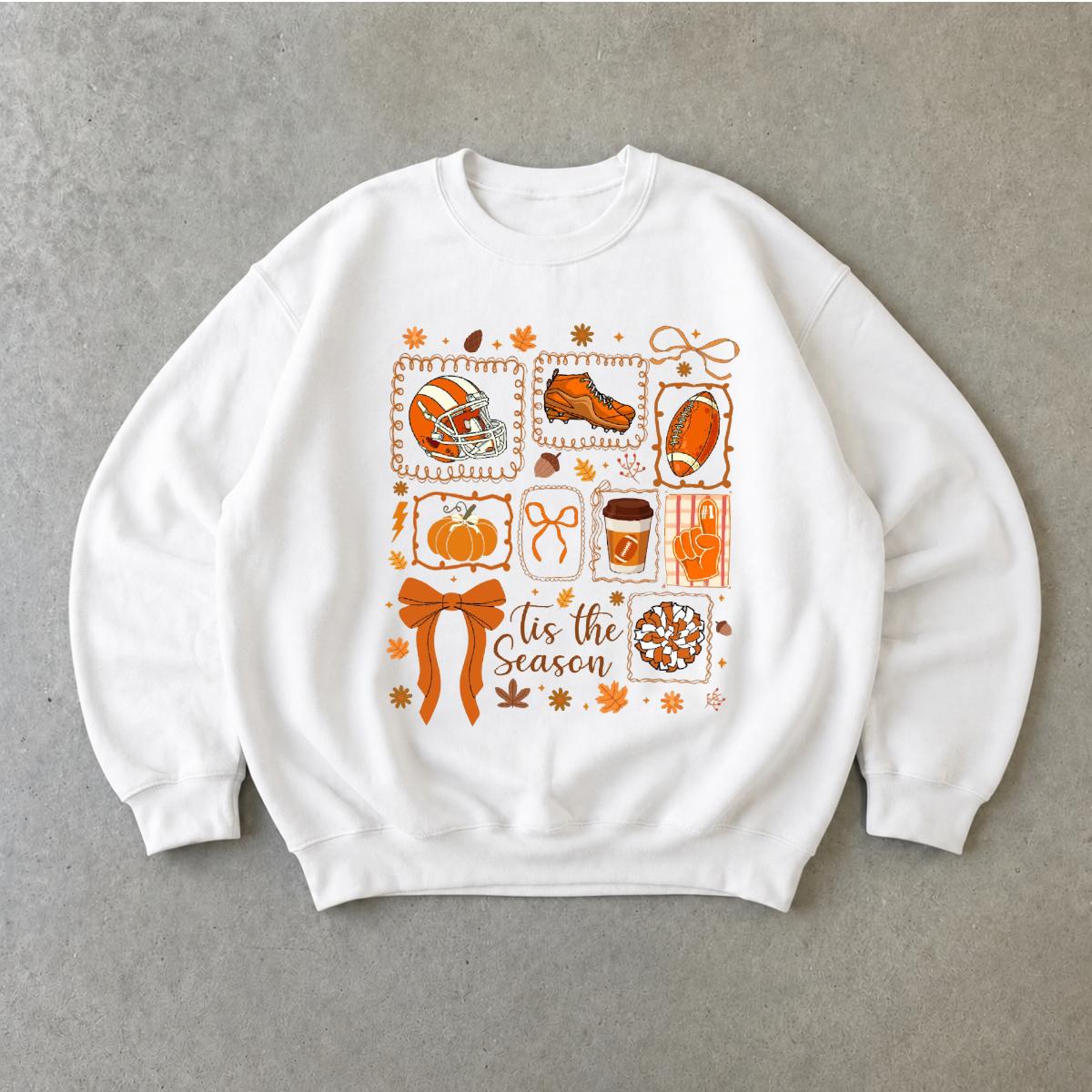 Fall Football Game Day Sweatshirt Tis The Season Autumn Football Season Unisex Cute Coquette Graphic