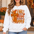 Fall for Jesus Christian Autumn Quote Sweatshirt, Faith Cross Pumpkin Bow Graphic for Women