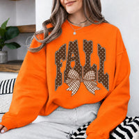 Fall Outfit for Women FALL Bow Sweatshirt Thanksgiving Season Women Cute Coquette Gingham Design