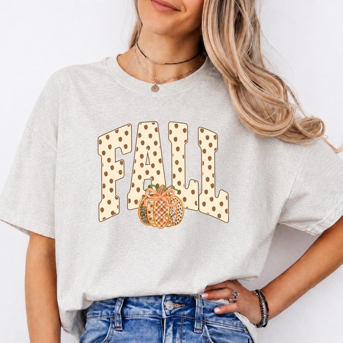 Fall Pumpkin Graphic Coquette Bow Pumpkin Sweatshirt and T-Shirt Autumn Thanksgiving Women Cute Coquette Style