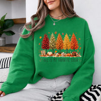Fall Sweatshirt for Women Fall Is My Favorite Color Autumn Season Women Cute Rustic Tree Design