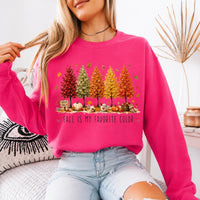 Fall Sweatshirt for Women Fall Is My Favorite Color Autumn Season Women Cute Rustic Tree Design