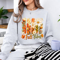 Fall Vibes Sweatshirt Fall Vibes Fall Season Women Floral Autumn Design