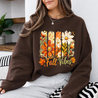 Fall Vibes Sweatshirt Fall Vibes Fall Season Women Floral Autumn Design