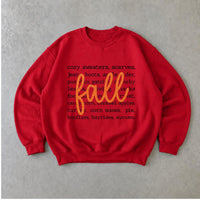 Fall Vibes Sweatshirt Fall Word List Autumn Thanksgiving Women Cozy Typography Design