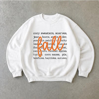 Fall Vibes Sweatshirt Fall Word List Autumn Thanksgiving Women Cozy Typography Design