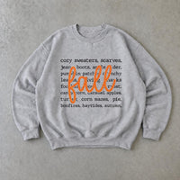 Fall Vibes Sweatshirt Fall Word List Autumn Thanksgiving Women Cozy Typography Design