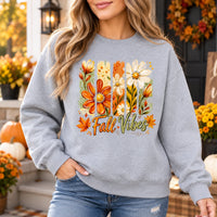 Fall Vibes Sweatshirt Women Floral Autumn Thanksgiving