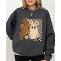 Floral Ghost Sweatshirt Daisy Spooky Fall Halloween Women Retro Boho