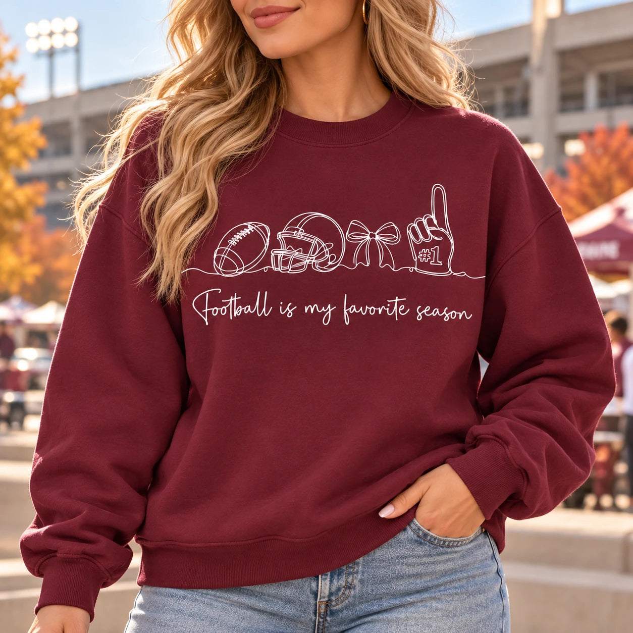 Football Game Day Outfit Football Is My Favorite Season Sweatshirt Cute Fall Football Fan