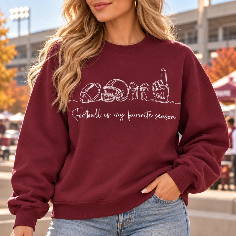 Football Game Day Outfit Football Is My Favorite Season Sweatshirt Cute Fall Football Fan