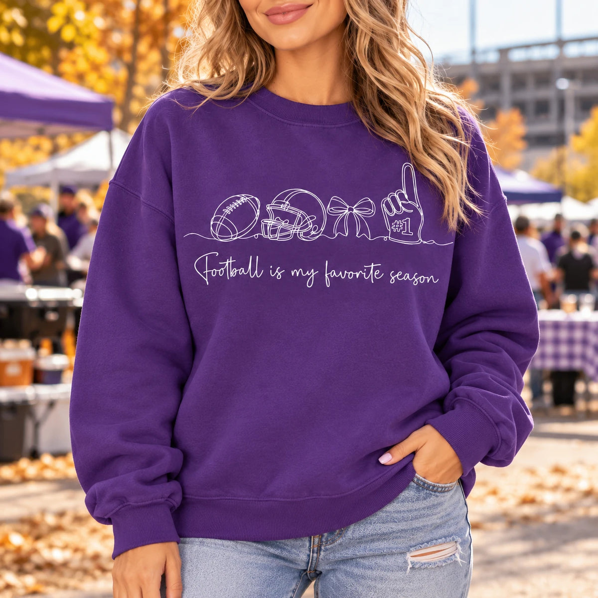 Football Game Day Outfit Football Is My Favorite Season Sweatshirt Cute Fall Football Fan